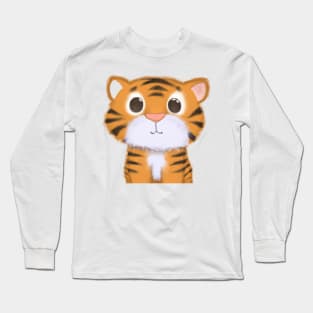 Cute Tiger Drawing Long Sleeve T-Shirt